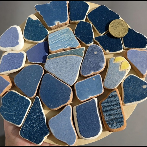 Sea glass tiles for crafts