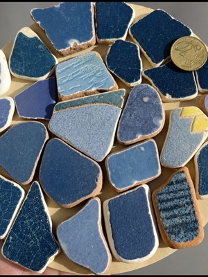 Sea glass tiles for crafts