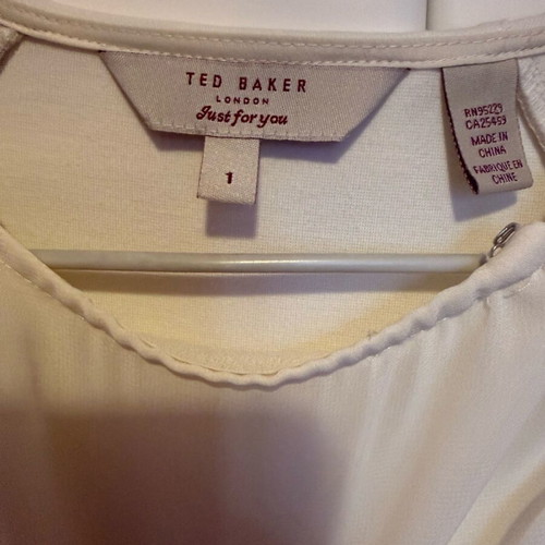 Ted Baker white mini dress with draped detail like new