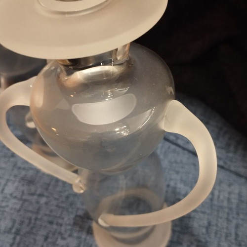 Candlesticks used, set of 2, made of blown glass