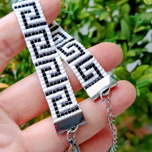 Handmade meander bracelet with Miyuki beads made to order