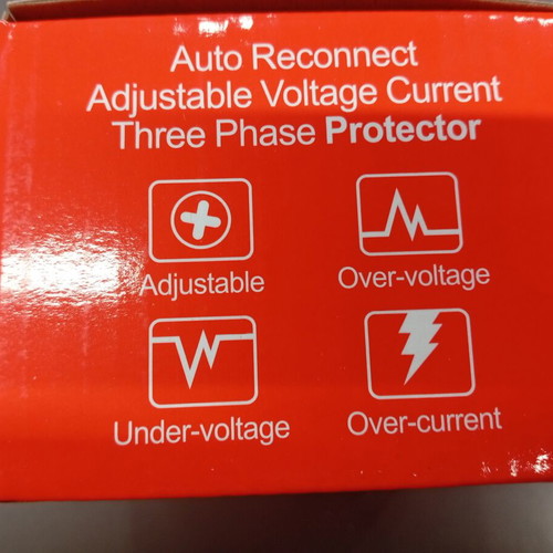 Three Phase Voltage and Current Protector with 4x63A Relay New