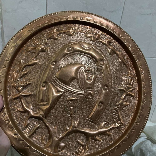 Copper decorative plate 35cm new