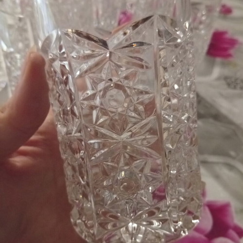 Crystal glasses luxury set of 6, 12cm height, new