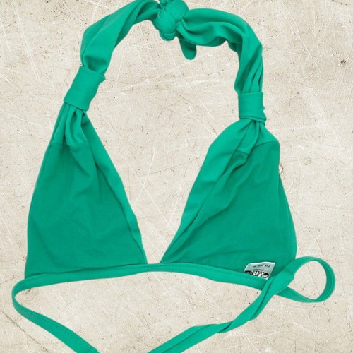 Omero green tie triangle bikini top new Small & Medium