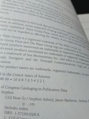CGI How-To The Definitive CGI Scripting Problem-Solver used programming book