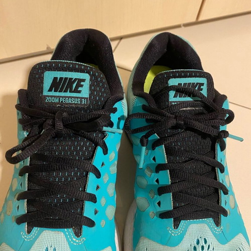 Nike Zoom Pegasus used running training shoes size 45 turquoise