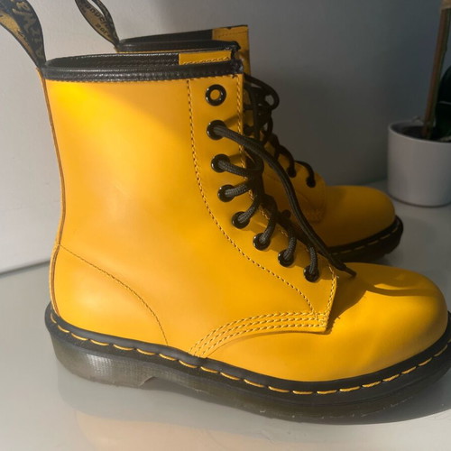 Dr Doc Martens Pascal Smooth Yellow 1460 8 Hole Ankle Boots New EU 38