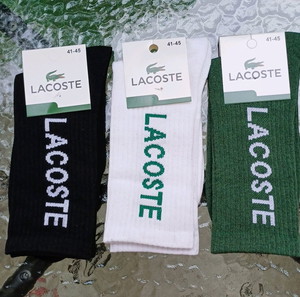 3 ζεύγη. Ανδρικές κάλτσες,,Lacoste,, 41-45(151)