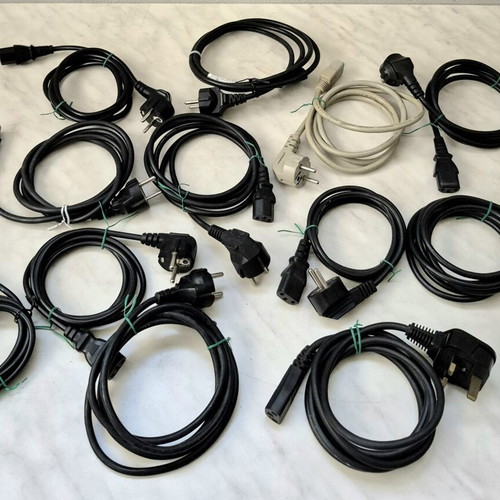 Power Cables used, pack of 12 with EU and UK plugs