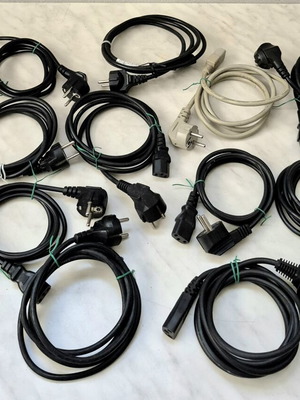 Power Cables used, pack of 12 with EU and UK plugs