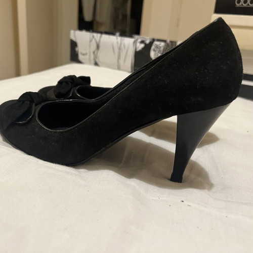 Peep toe leather pumps black size 41 new