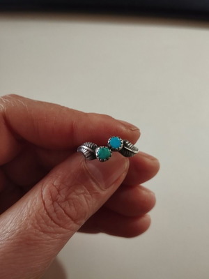 Original Navajo Native American silver 925 ring with turquoise like new, adjustable