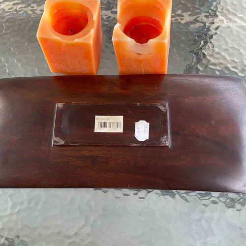 Wooden candle holder from exotic wood used
