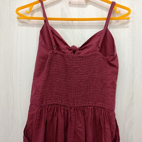 Funky Buddha linen jumpsuit, red, size S
