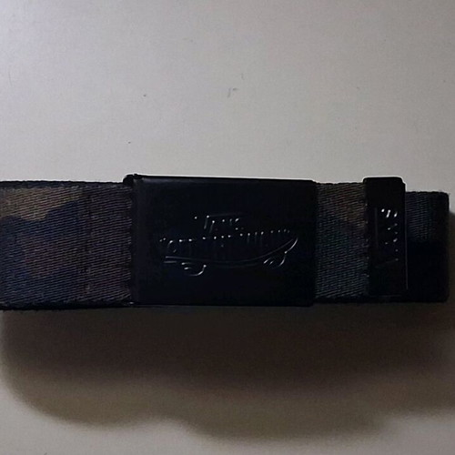 Vans fabric belt with camouflage pattern and metal buckle new