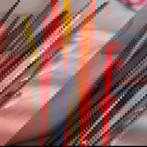 Χειροποίητα κοκκαλάκια μαλλιών από ξύλο καρυδιάς πολύχρωμα, καινούργια