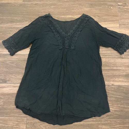 Linen beach caftan black used, one size