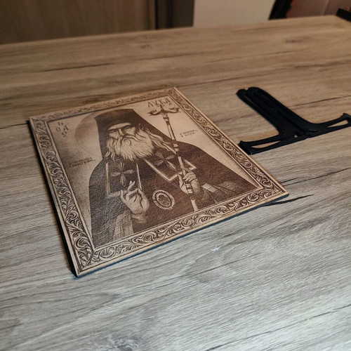 Wooden icon of Saint Luke the Physician new with embossed engraving