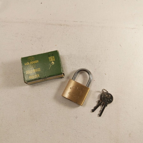 Padlock new with two keys in box, unused