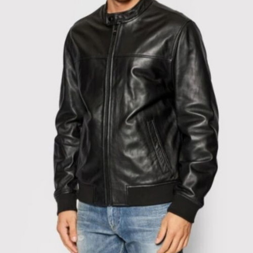 Men's jacket imitation leather used, size L, black