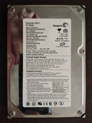 Seagate Barracuda 7200 80GB 3.5" IDE HDD μεταχειρισμένο