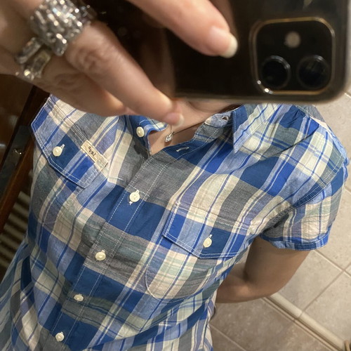 Lee women's checked shirt like new, size M, white and blue