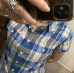Lee women's checked shirt like new, size M, white and blue