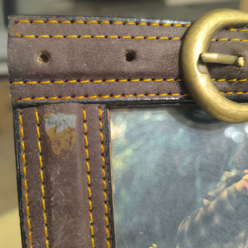 Vintage photo frame like new with decorative strap and embossed design