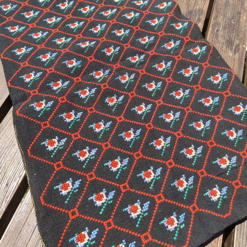 Hand embroidered wool pillowcase like new