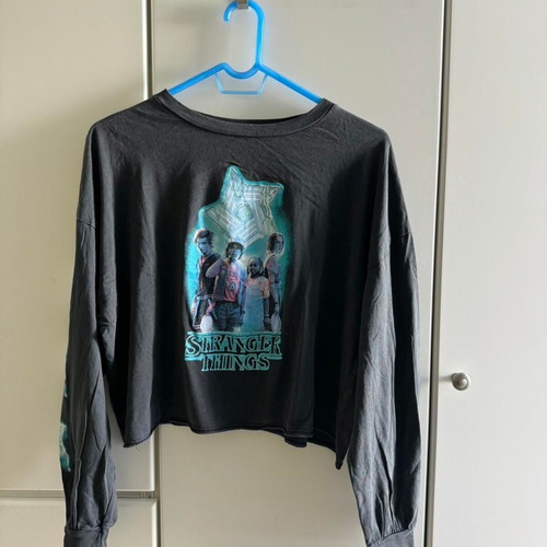Pull&Bear oversized blouse used, Stranger Things, grey, medium