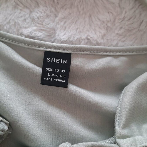 Lurex one-piece jumpsuit new, size Large 40/42, light gray green