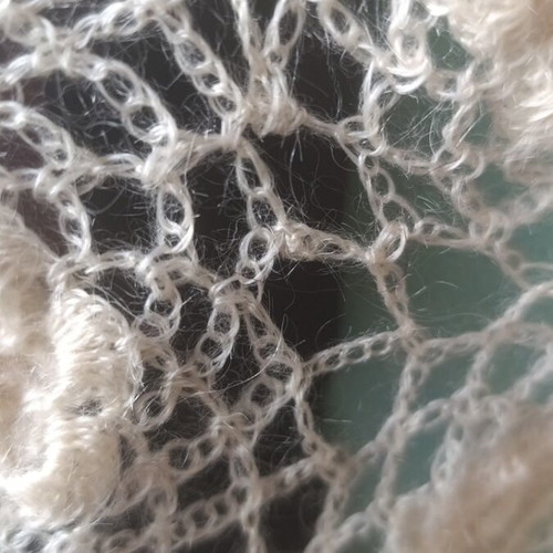 Pashmina like new beige knitted with floral details