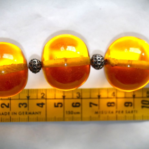 Artificial Amber Necklace with Sterling Silver 925 New