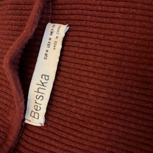 Bershka Burgundy Long Sleeve Blouse Like New Size M