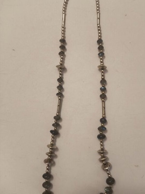 Handmade necklace with labradorite and silver elements, 43 cm