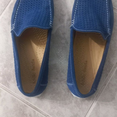 Men's loafers used, blue, size 45 shoes