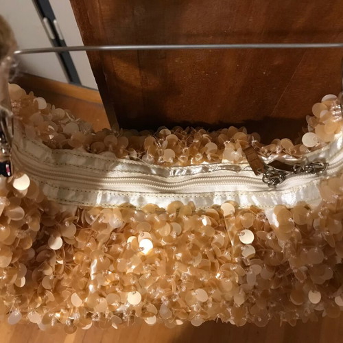 Gold Handbag with Sequins and Beads Like New