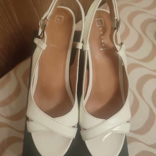 Logan leather sandals used, anatomical, ecru, size 39