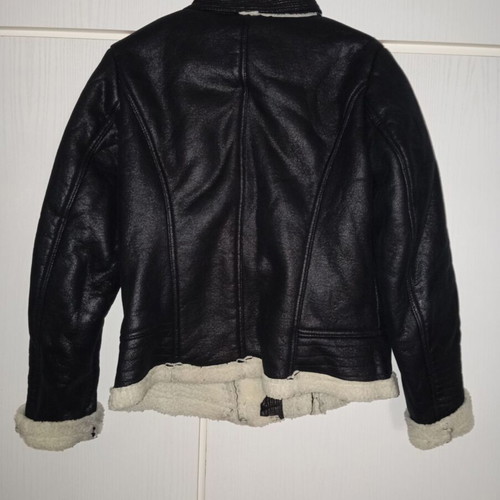 Leather jacket XL like new, black with lining