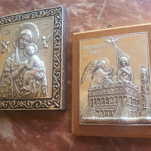 Virgin Mary religious icons, set of 2