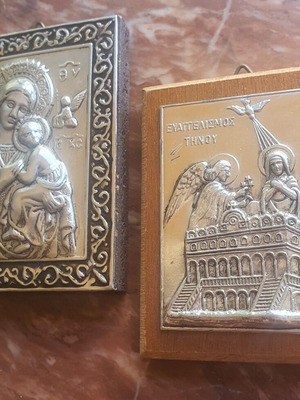 Virgin Mary religious icons, set of 2