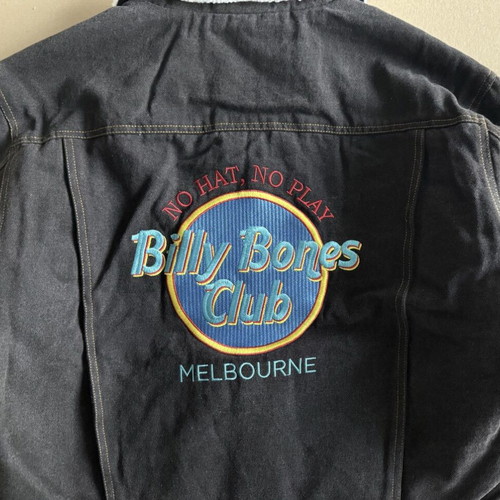 Billy Bones Club Hard Knocks Sherpa Denim Jacket new, women's L