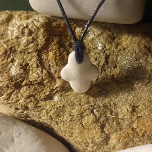 Collectible Cycladic marble and stone cross pendant, handmade