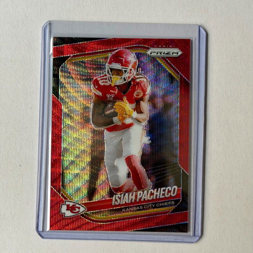 2025 Panini Prizm Football Isiah Pacheco Red Wave 79/149 Color Match #126 Chiefs new