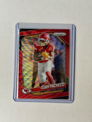 2025 Panini Prizm Football Isiah Pacheco Red Wave 79/149 Color Match #126 Chiefs new