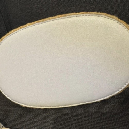 Verde straw crossbody bag like new, white and brown