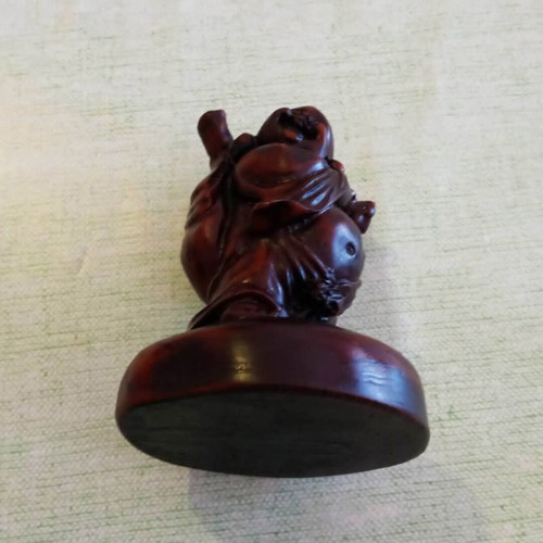 Budai Feng Shui Laughing Buddha Set of 3 Decorative Red Resin Figurines like new