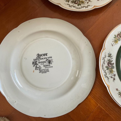 Ascot by Wood and Sons ironstone plate, 1950s antique wall decoration