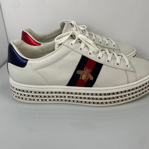 Gucci Ace Crystal Sneakers white size 40 like new